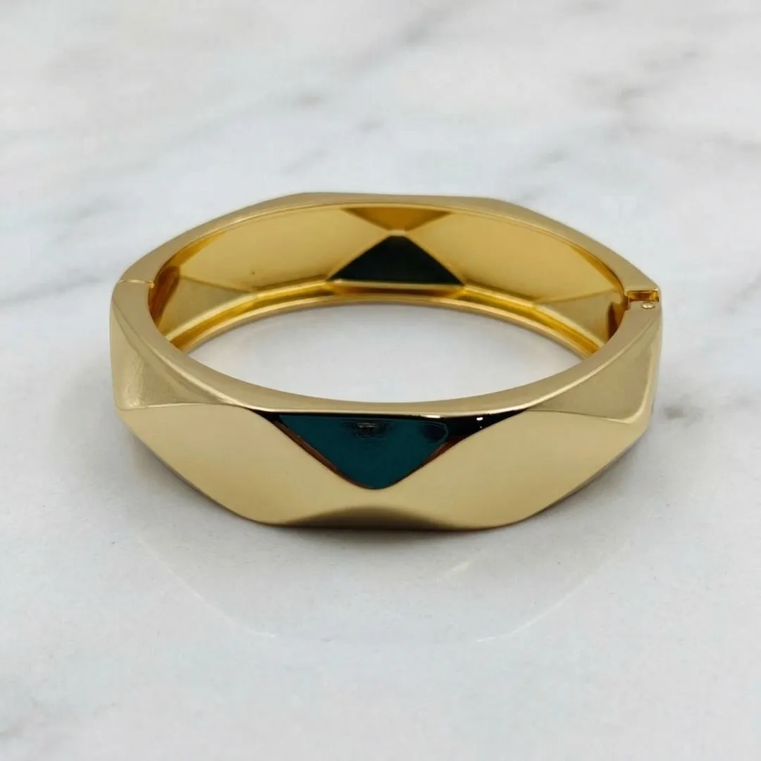 Geometric Minimal Statement Bangle – Stainless Steel 18K Gold Plated Designer Party Wear Jewellery